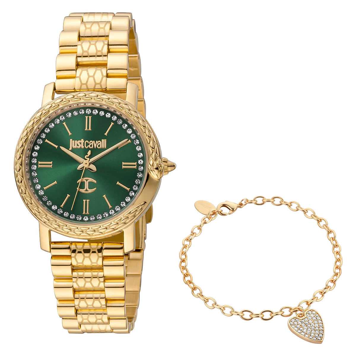 Just Cavalli SET Donna sempre Yellow Gold Green Watch JC1L212M0075