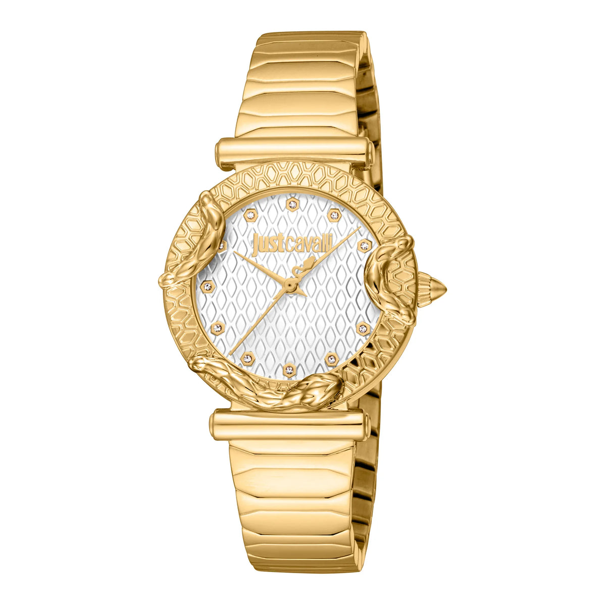 roberto cavalli トラ柄ラメ入りタンクトップ S Just Cavalli Animalier Atrani Yellow Gold Silver Watch