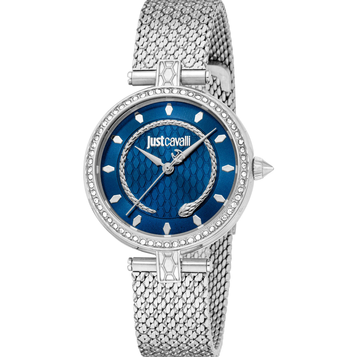 Just Cavalli Glam Chic Obsessive Snake Silver Blue Watch  display picture 2