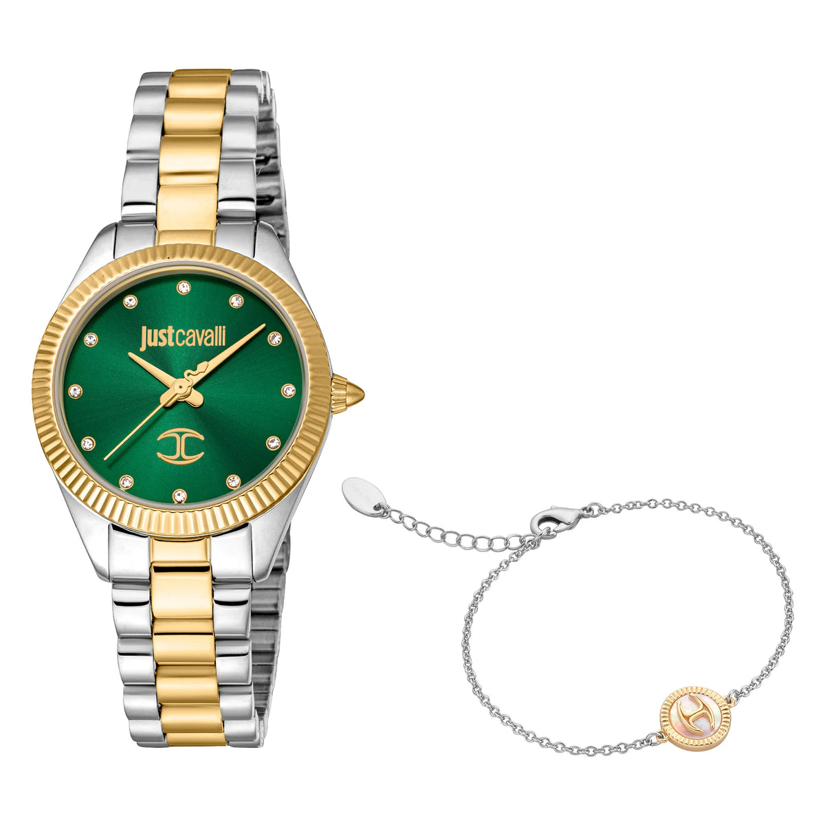 Just Cavalli SET Pacentro Two Tones YG Green Watch JC1L267M0095