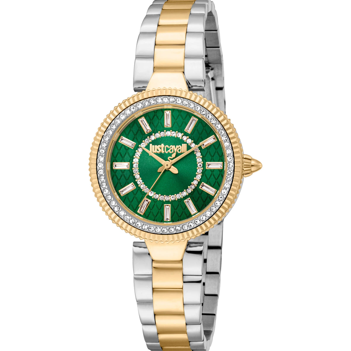 Just Cavalli Glam Chic Ostentatious Yellow Gold Green Watch