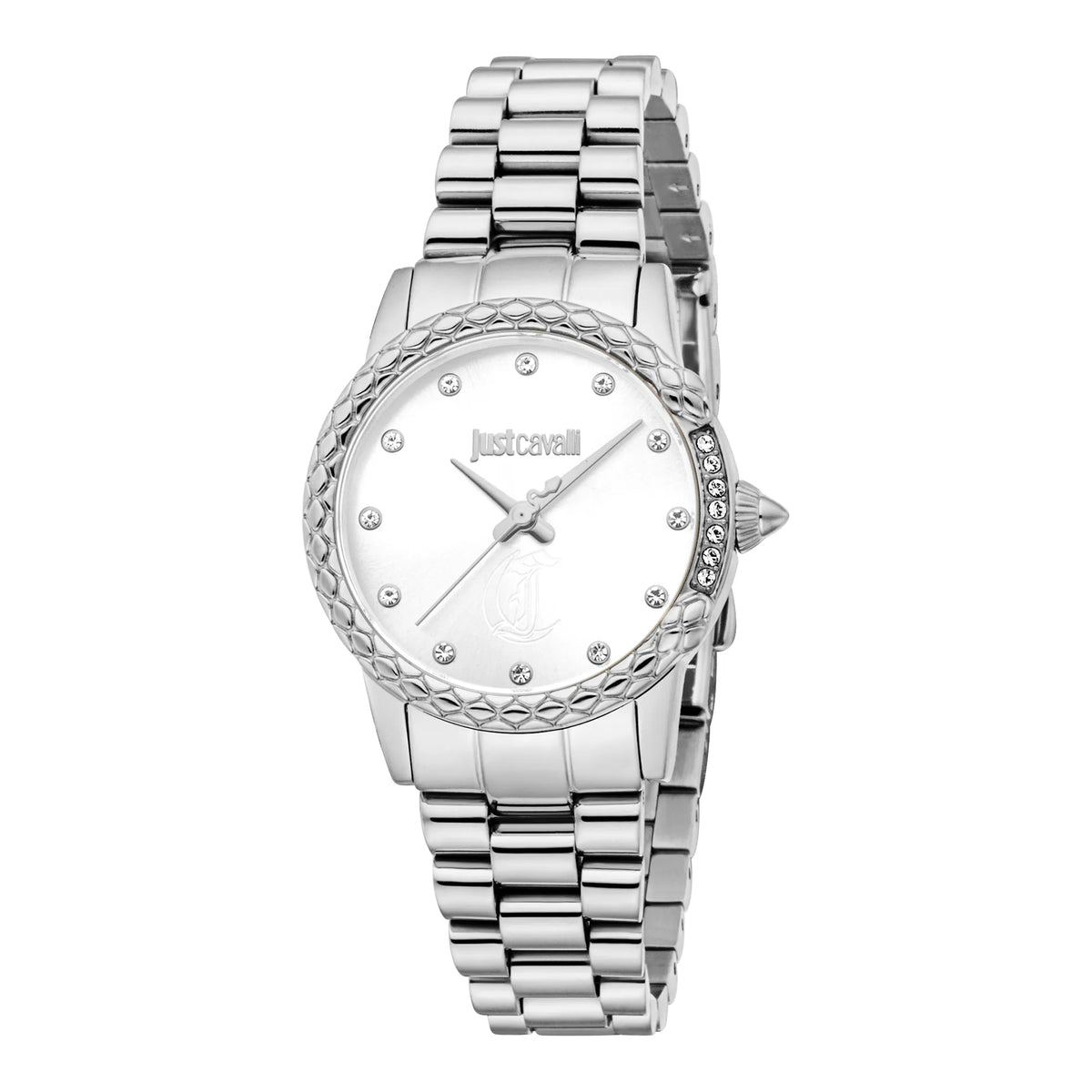 Just Cavalli Animalier Fiorenza Snake Silver Watch JC1L310M0055