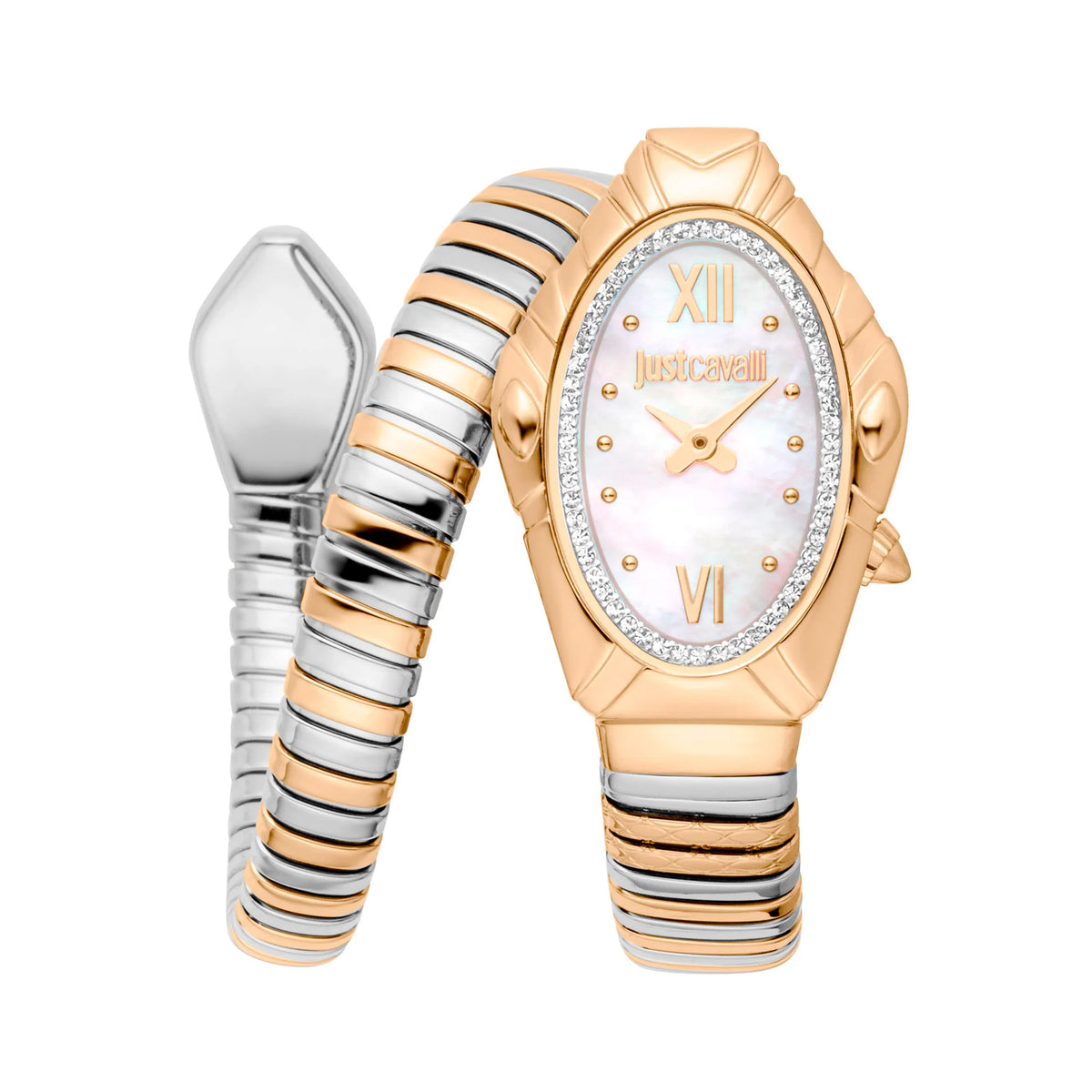 Just Cavalli Signature Snake Lirica Two Tones YG MOP Watch