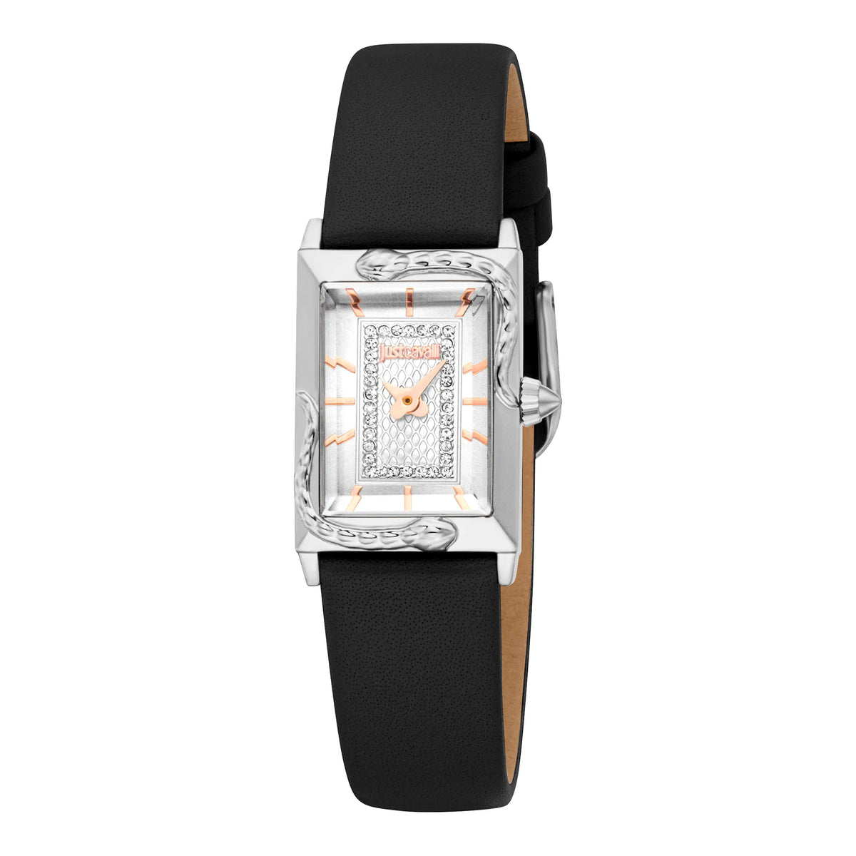 Just Cavalli Animalier Dolcezza Snake Leather Black Silver Watch Just Cavalli Animalier Dolcezza Snake Leather Black Silver Watch