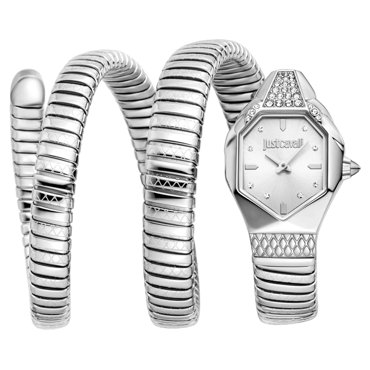 Just Cavalli Ambra Silver Dial Two Tone Steel Strap Watch for Women - JC1L370M0065