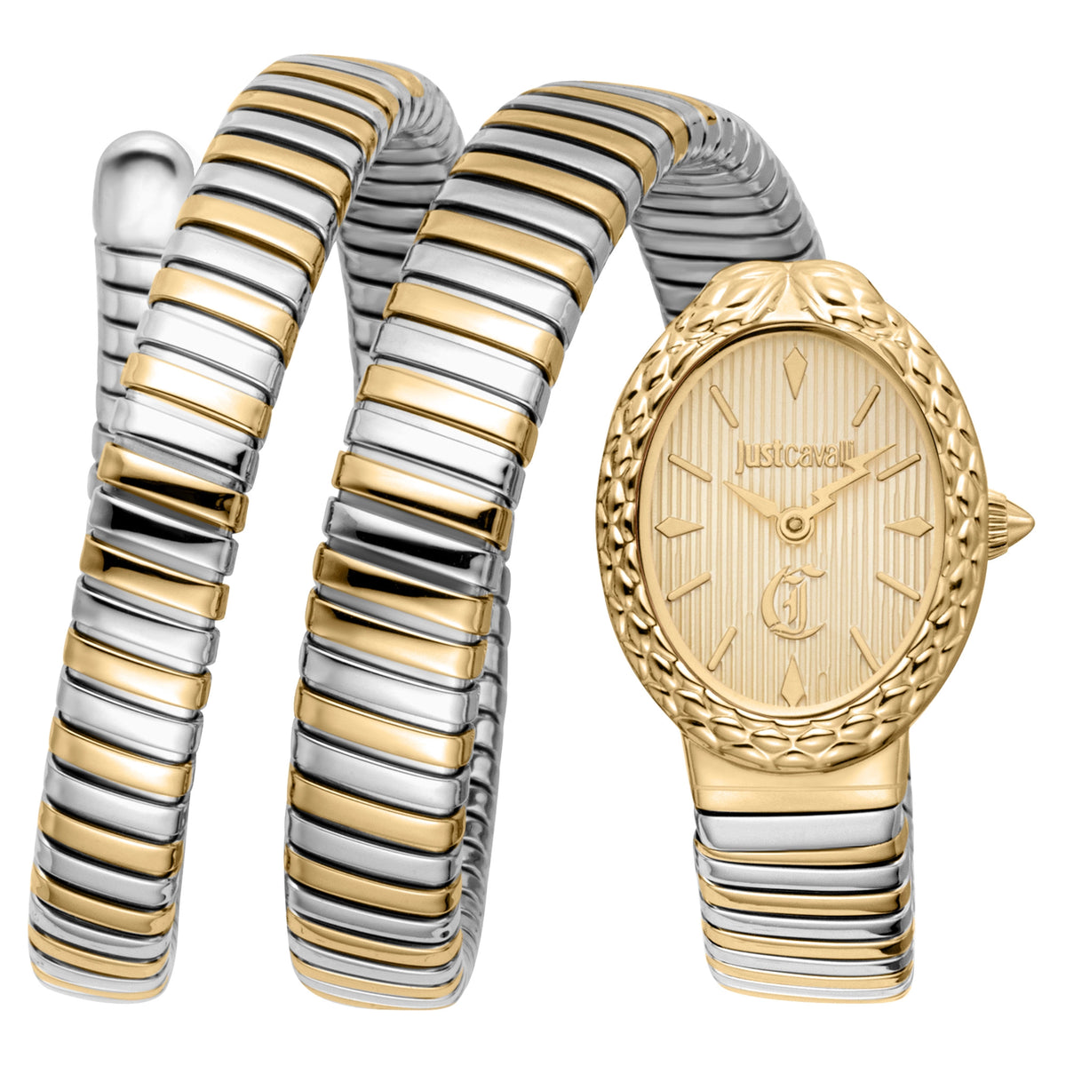 Just Cavalli Signature Snake Sognia Silver Yellow Gold Champagne