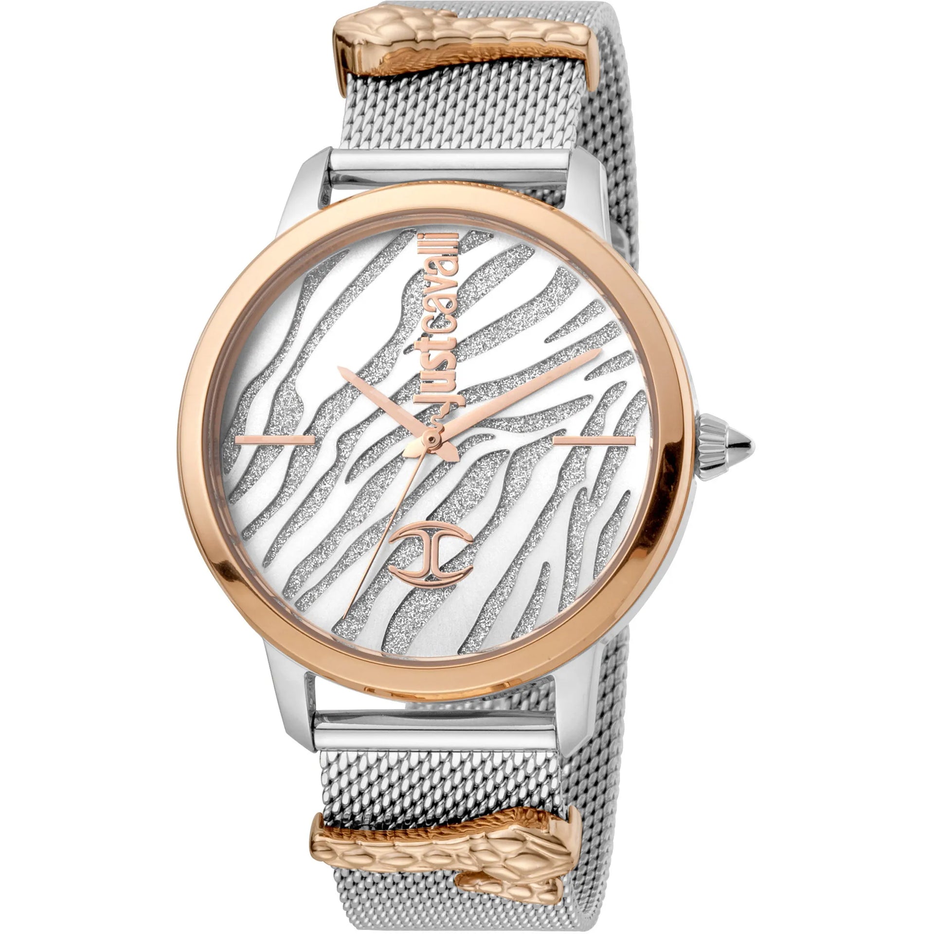 Just Cavalli XL Just per me Steel Rose Gold TwoTone Zebra Glitter