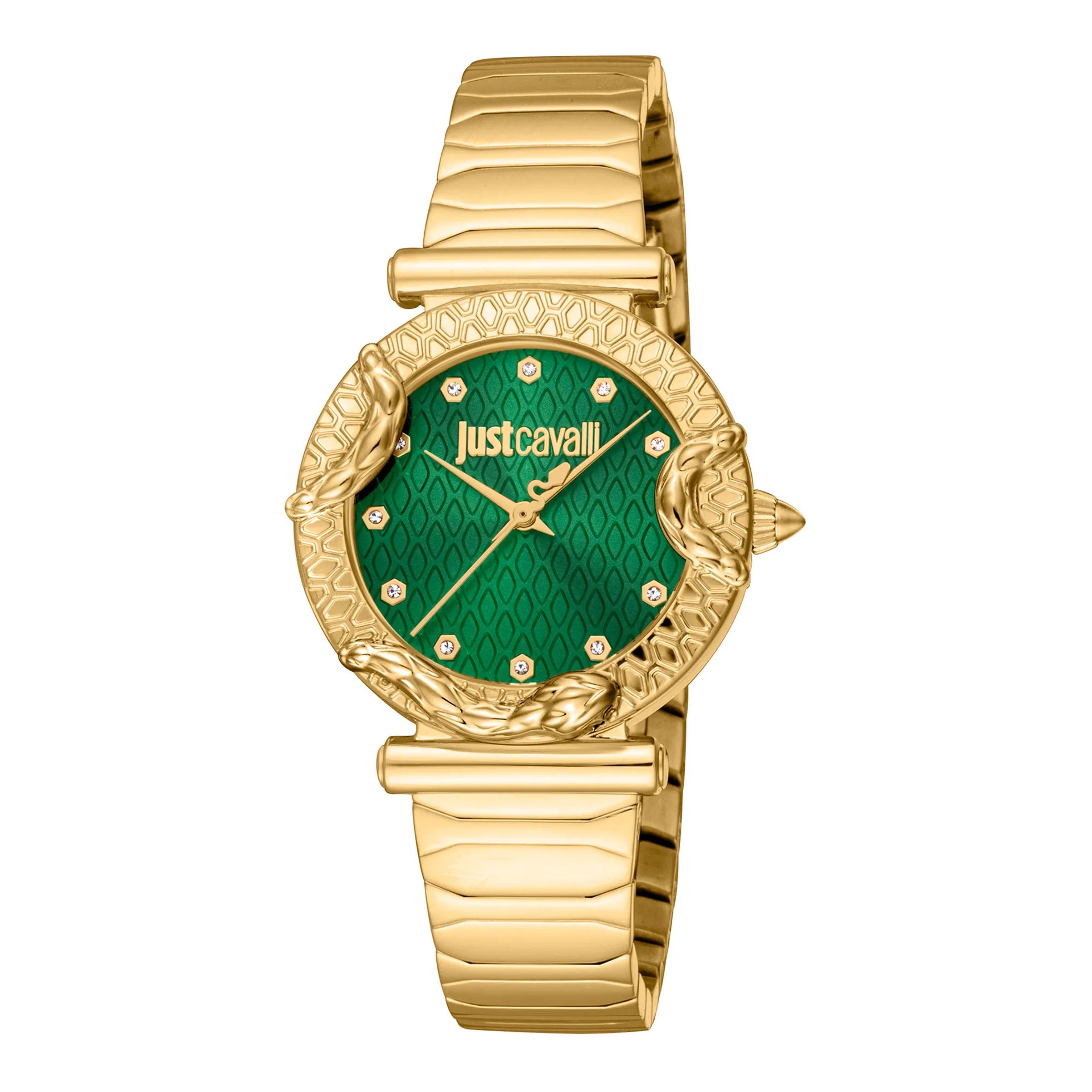 Just Cavalli Animalier Atrani Yellow Gold Green Watch JC1L234M0235