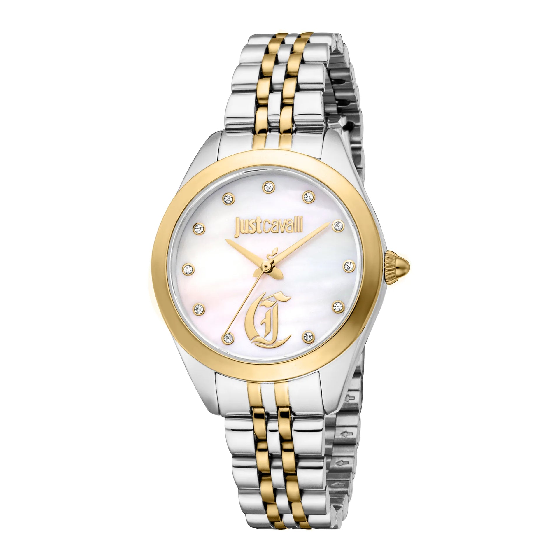 Just Cavalli Glam Chic Luna Two Tones YG MOP Watch JC1L309M0075