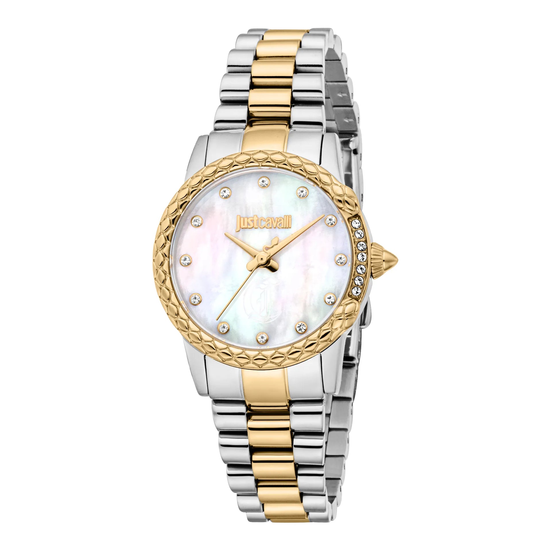 Just Cavalli Animalier Fiorenza Snake Two Tones YG MOP Watch Just Cavalli Animalier Fiorenza Snake Two Tones YG MOP Watch