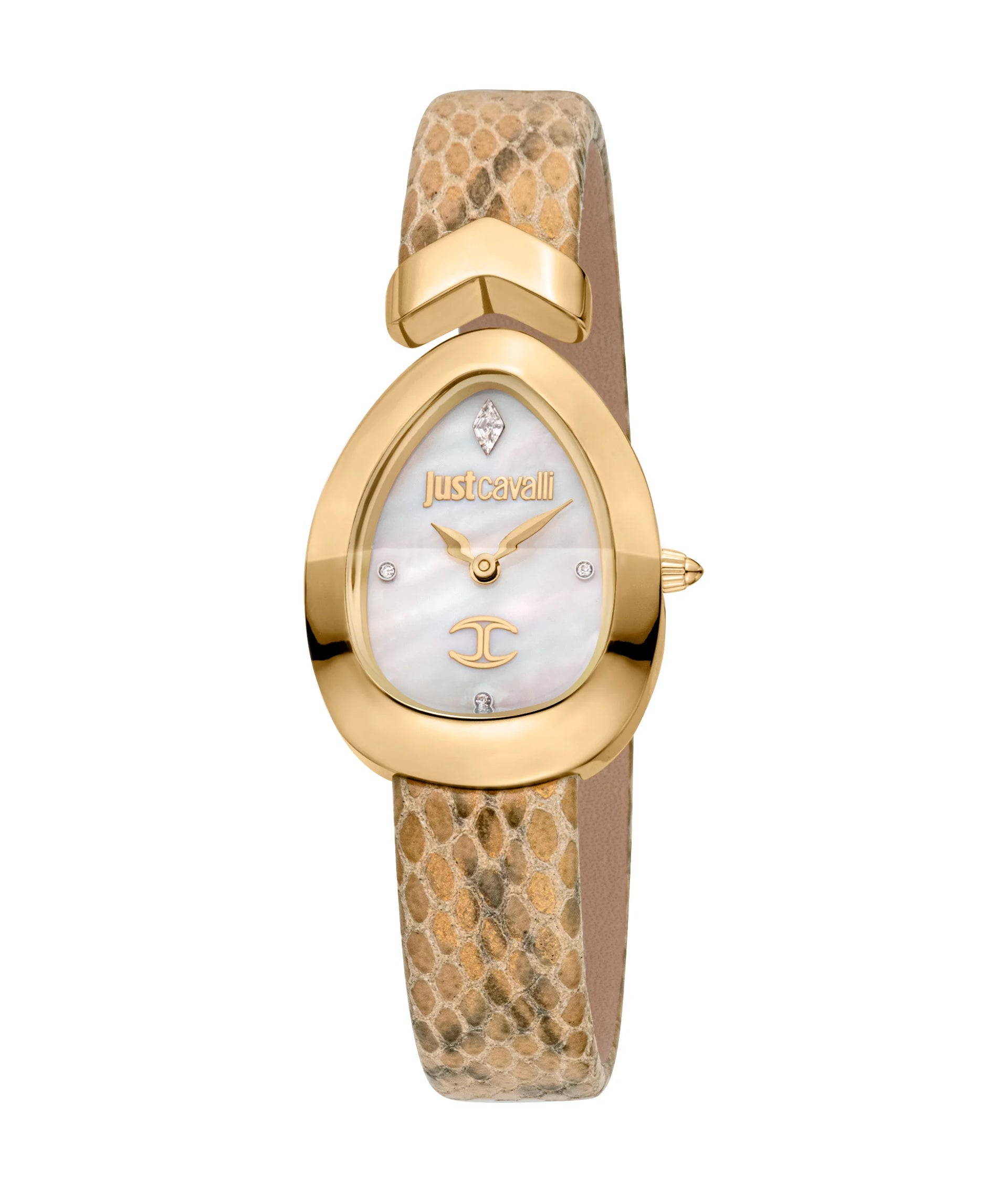 Just Cavalli Signature Snake Diversa Snake Cream MOP Watch