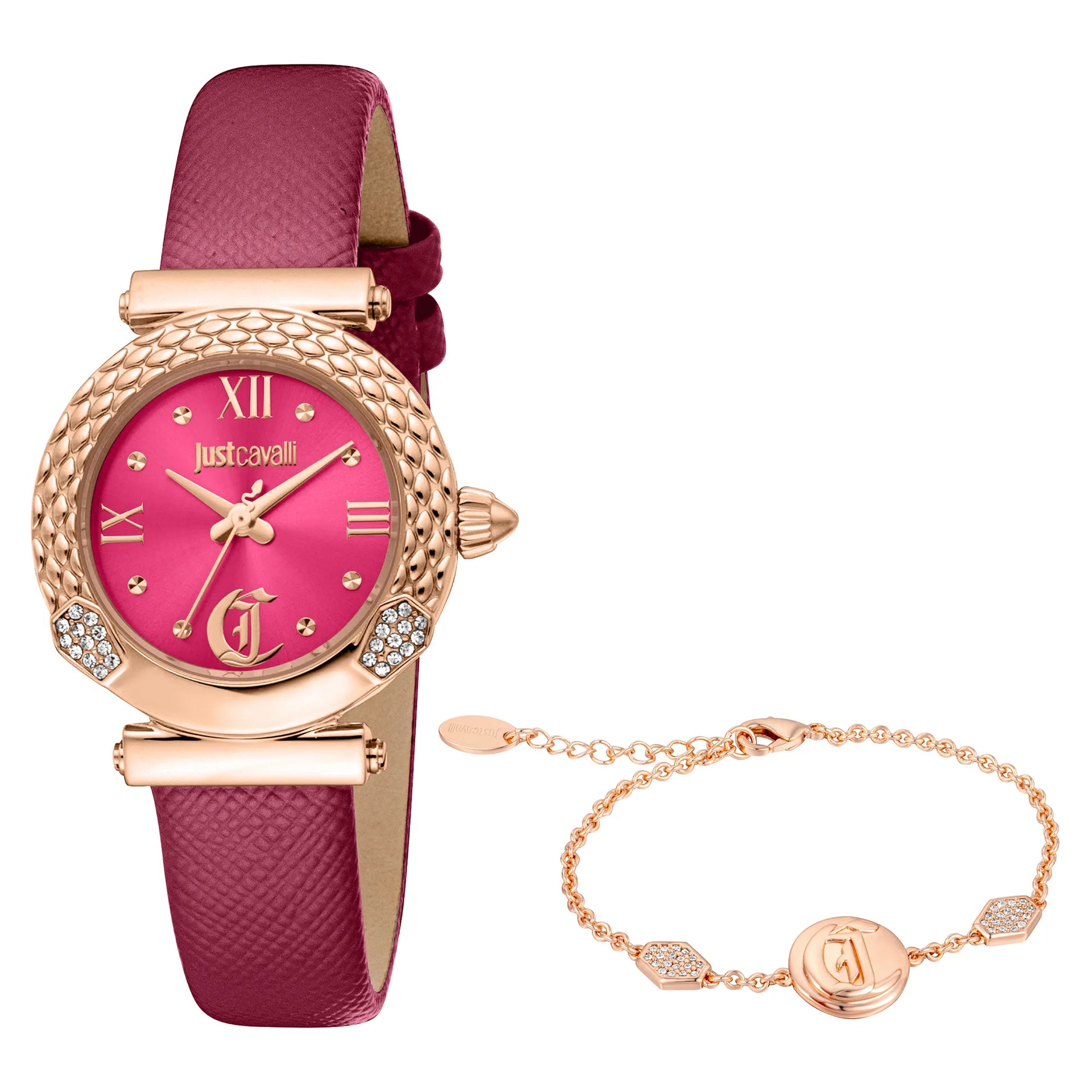 Just Cavalli SET Curiosa Leather Violet Watch JC1L332L0035 – Just
