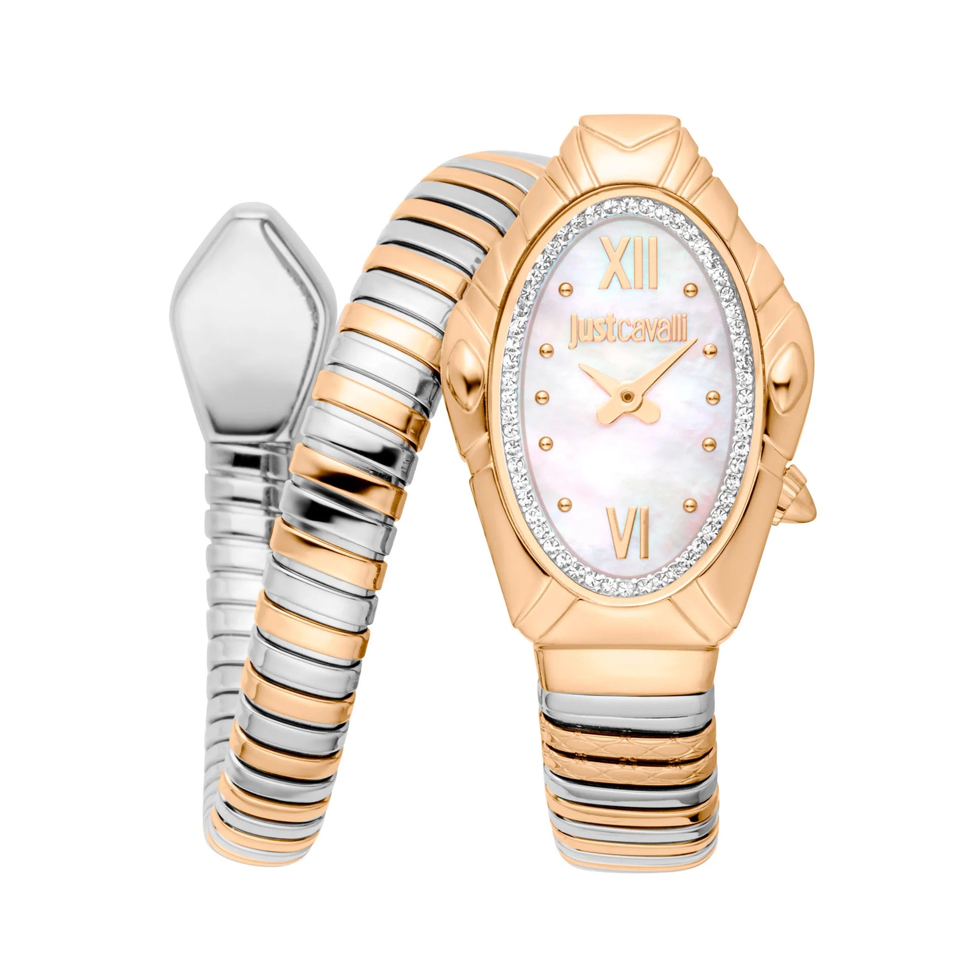 Just Cavalli Signature Snake Lirica Two Tones YG MOP Watch