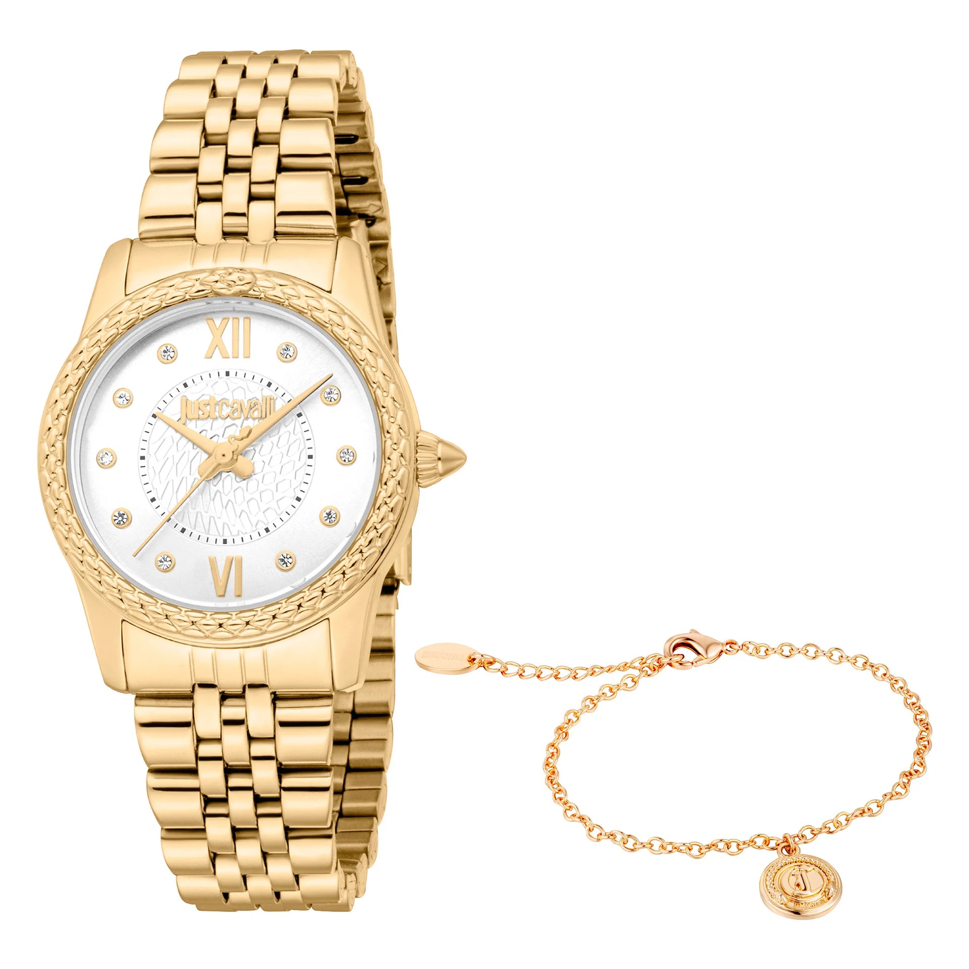 Just Cavalli SET Sublime Animalier Yellow Gold Silver Watch