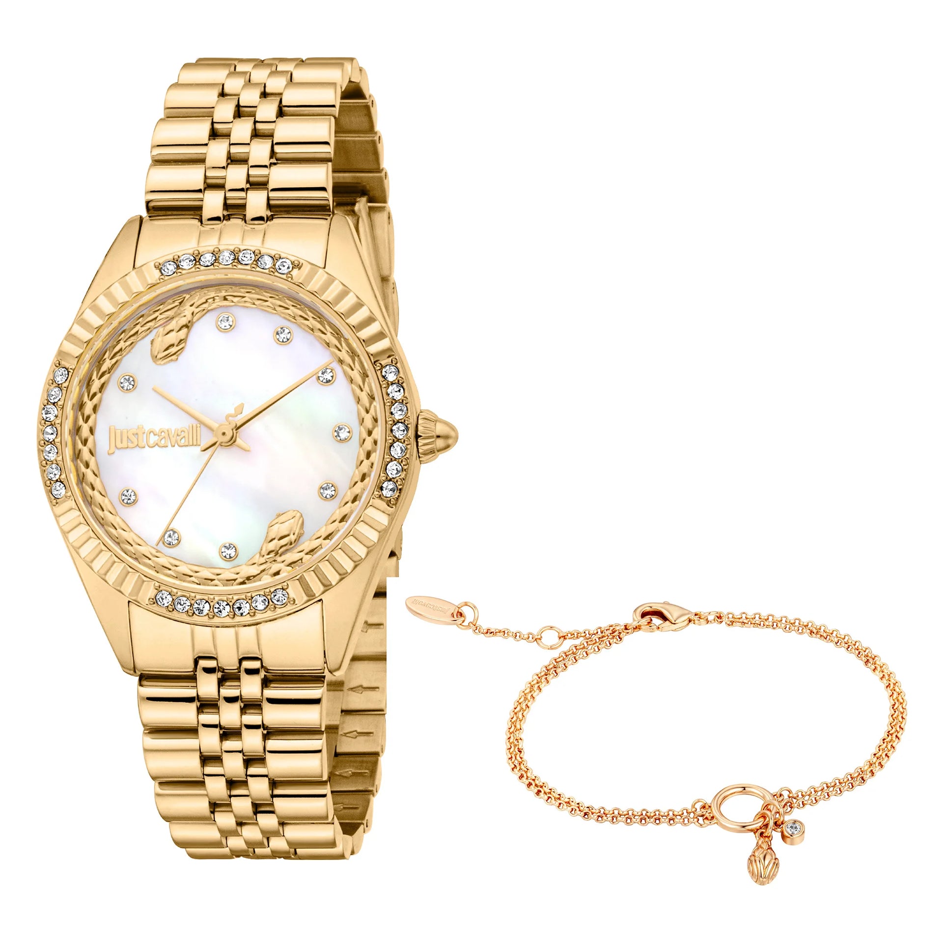 Just Cavalli SET Vittoria Glam Yellow Gold MOP Watch JC1L361M0055