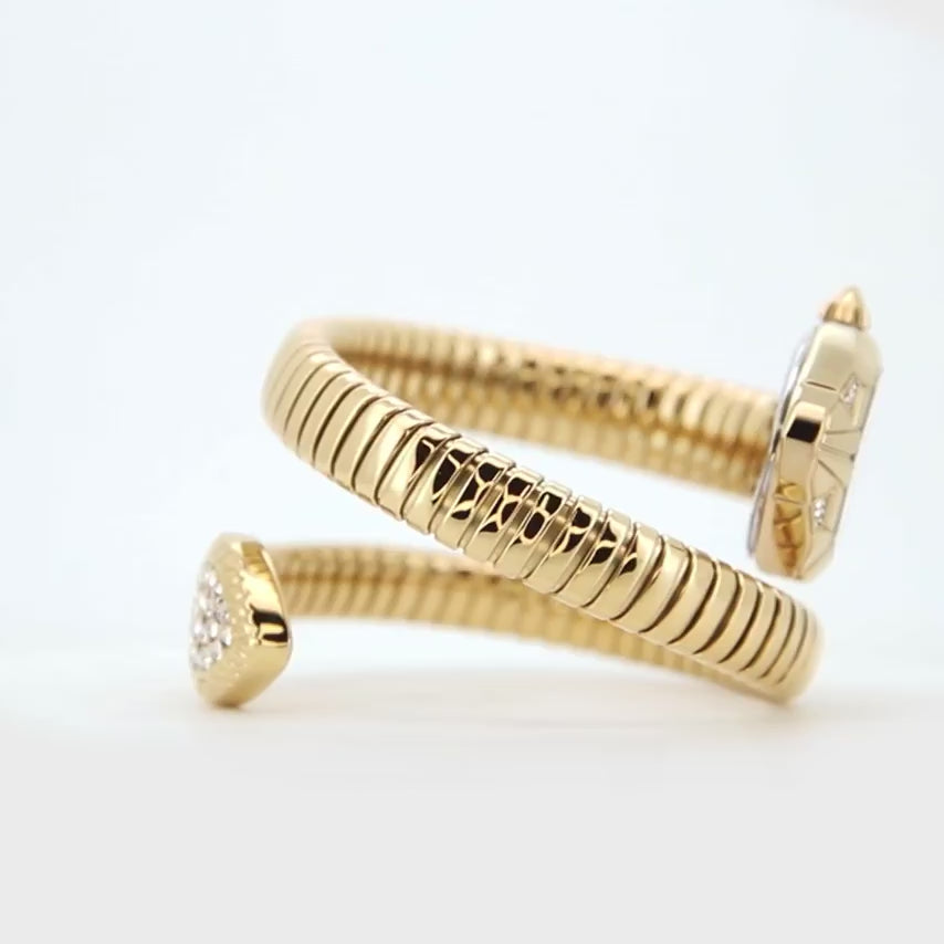 Just Cavalli Signature Snake Speranza Yellow Gold Green Watch