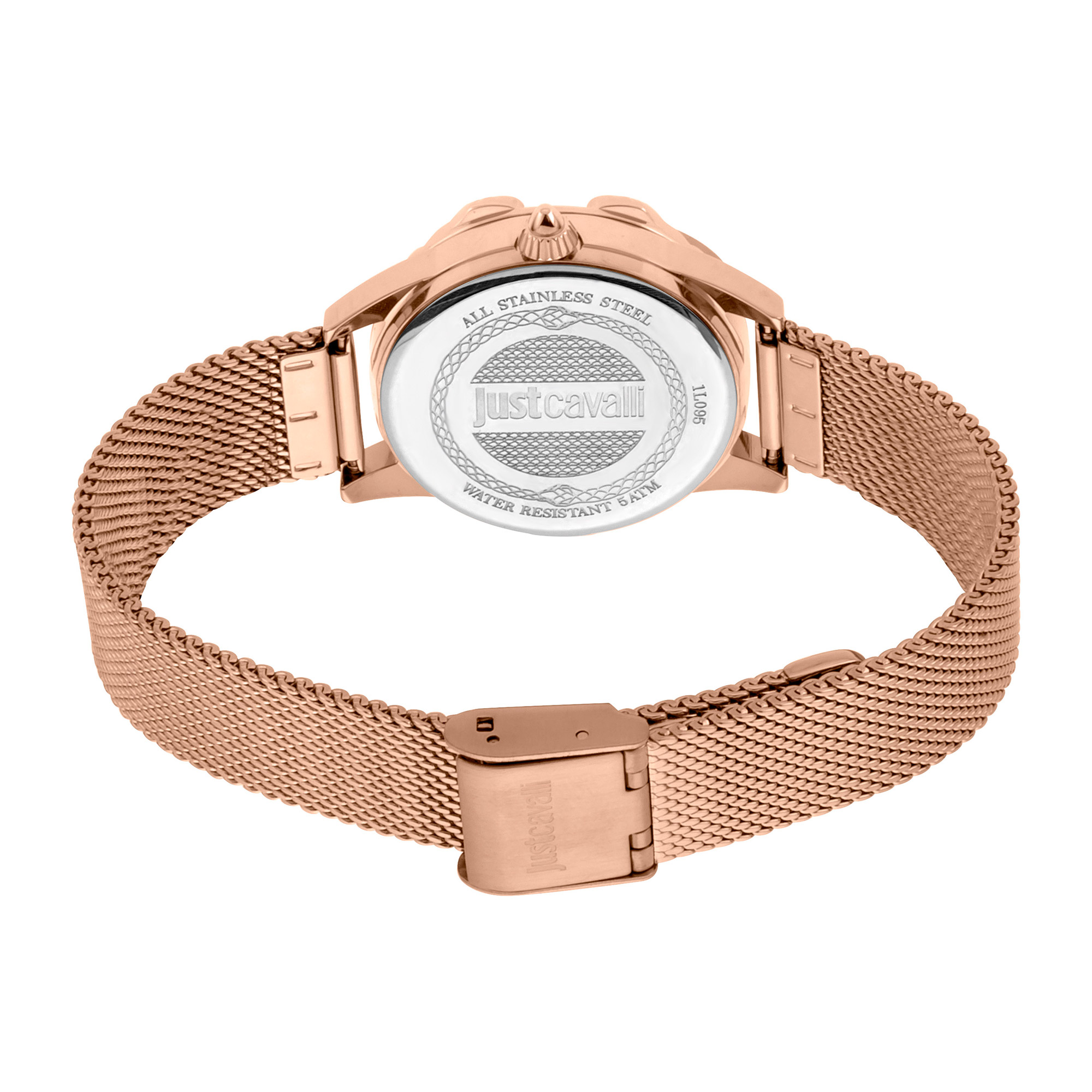 JC Giro Steel Rose Gold Serpente Zircons - Just Cavalli Watches