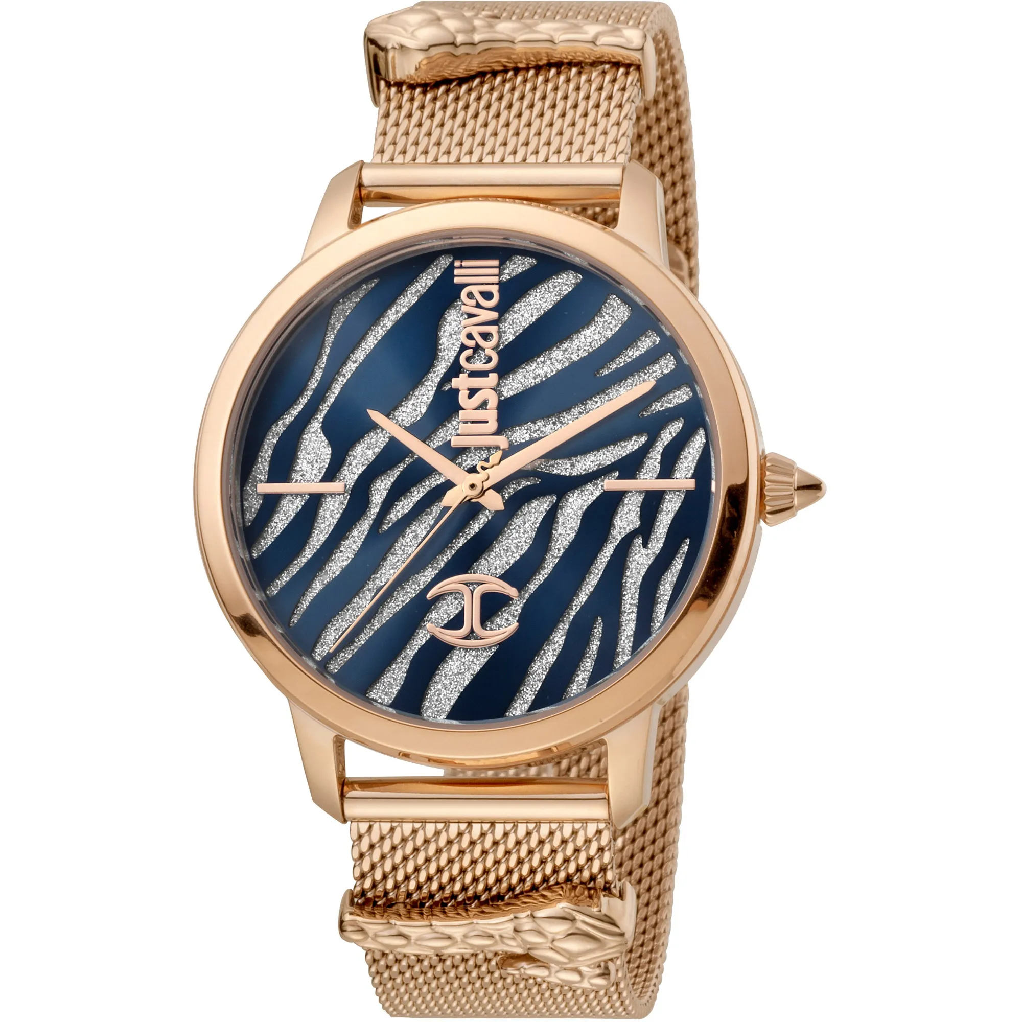 Just per me Steel Rose Gold Blue Zebra Glitter - Just