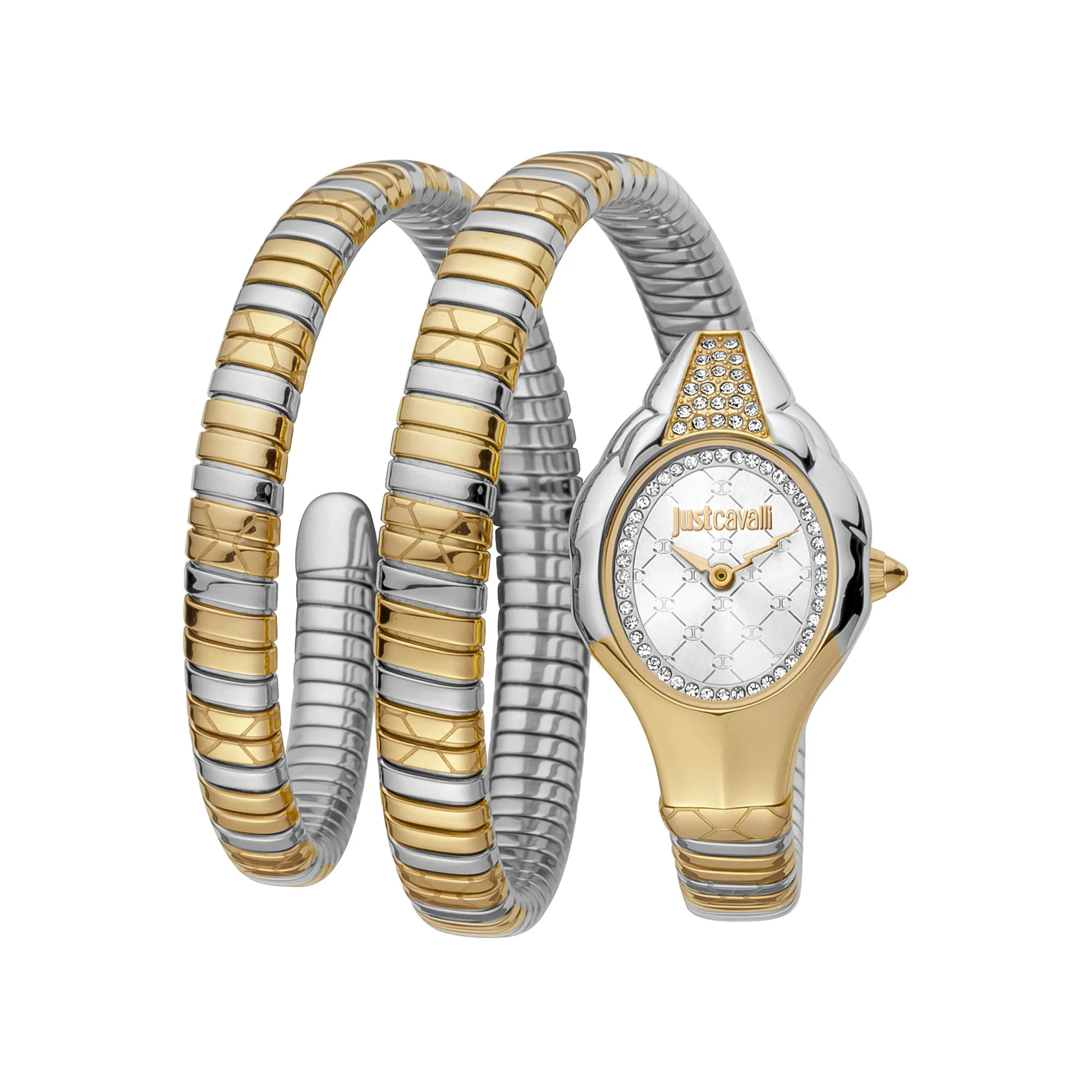 新品タグ付き　Just Cavalli ゴールドスパンコールドレス 38 M フラワースパンコールドレス/ノースリーブ/パール/Vカット