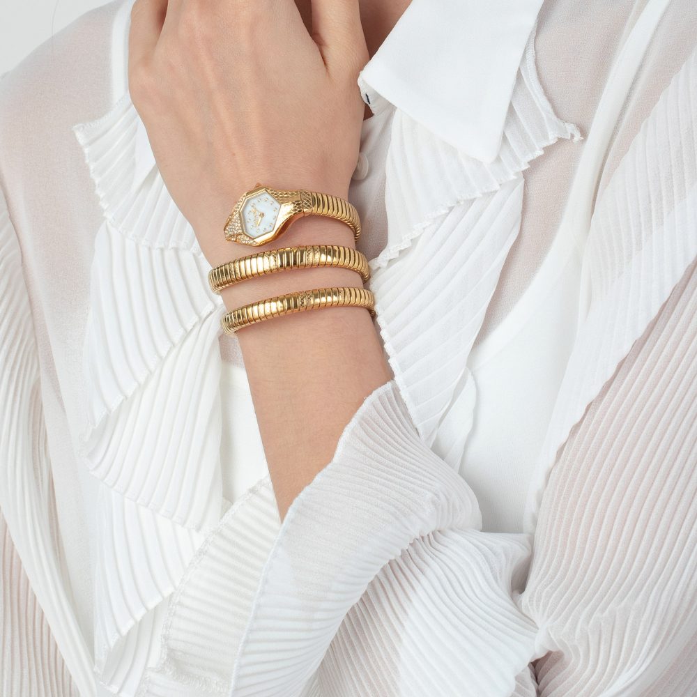 Just Cavalli Signature Snake JC1L193 Glam Evo 7 Doppio JC1L193M0025 weared watch image