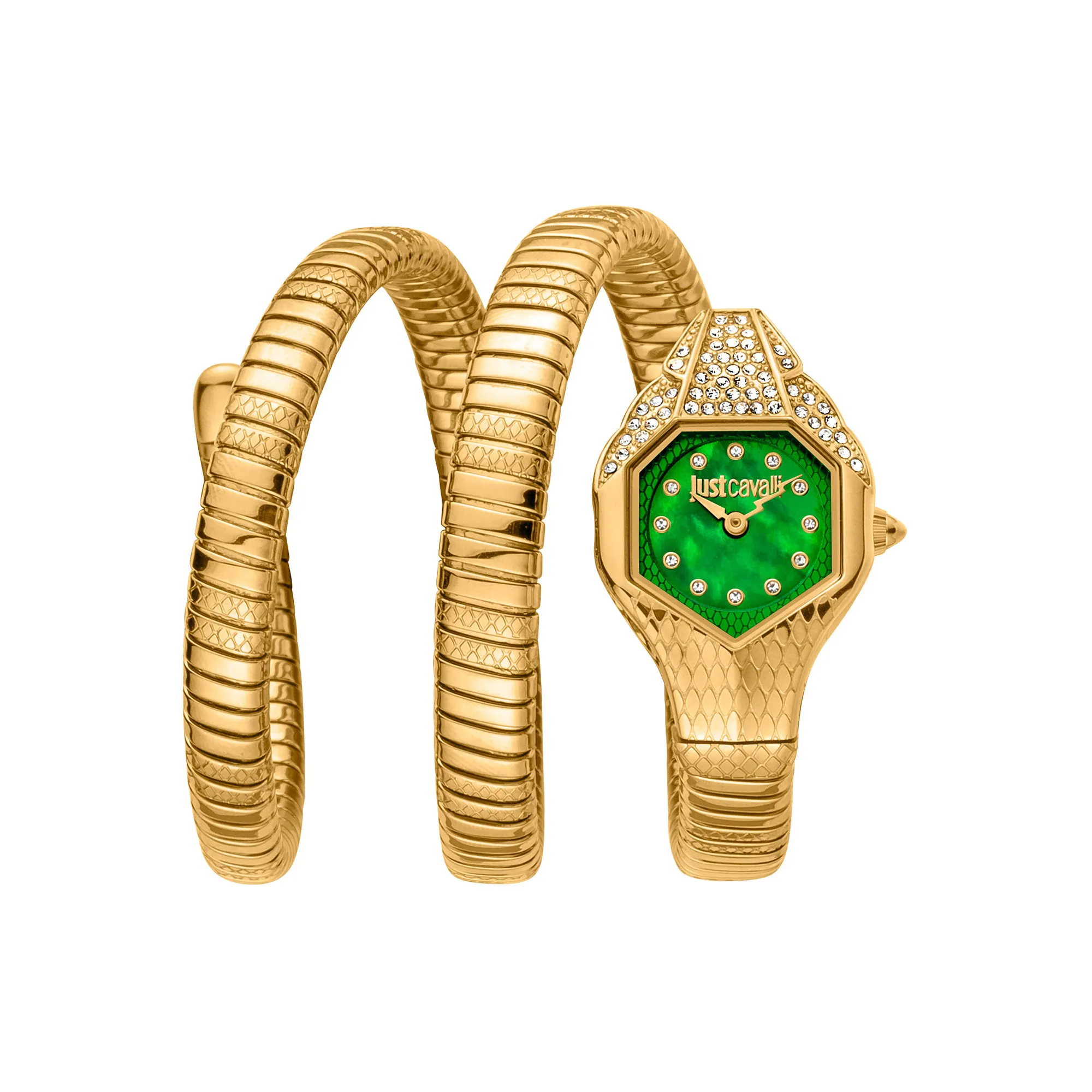 Glam Evo 7 Doppio Yellow Gold Green - Just Cavalli Watches