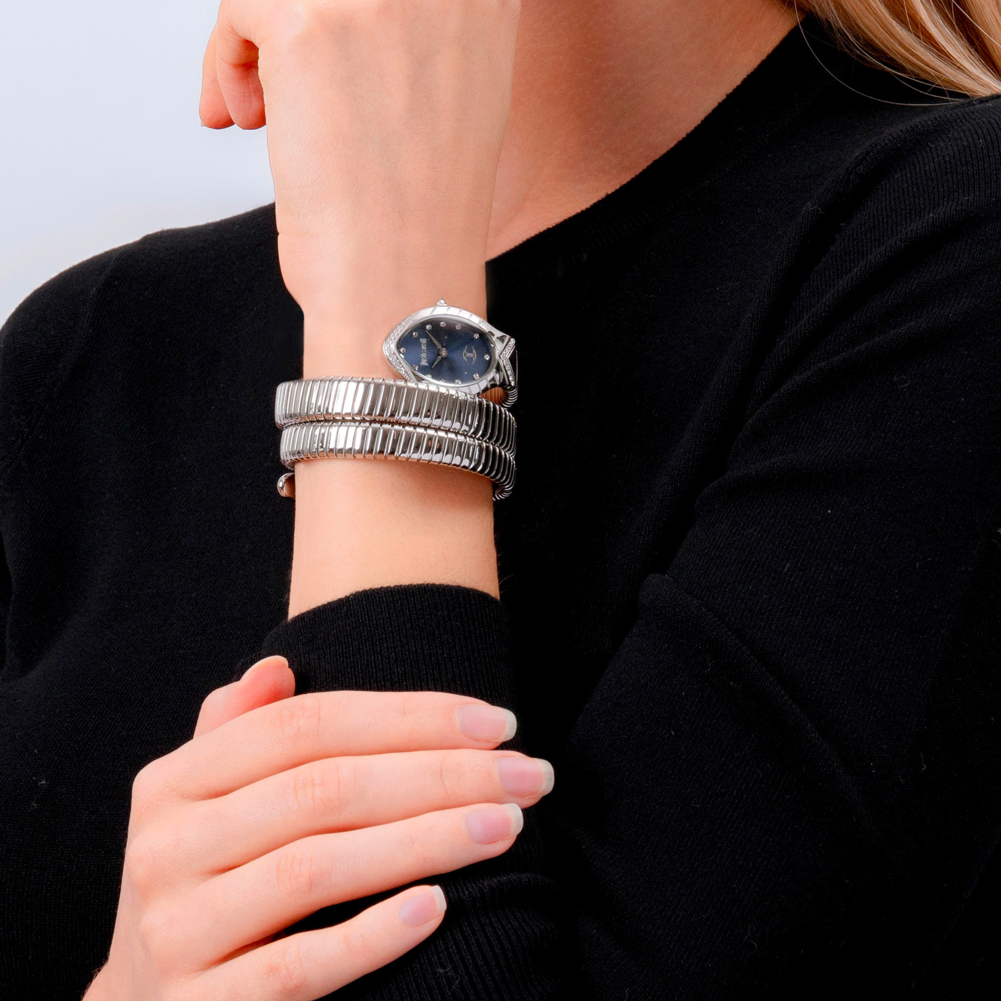 Classico lungo Silver Blue - Just Cavalli Watches