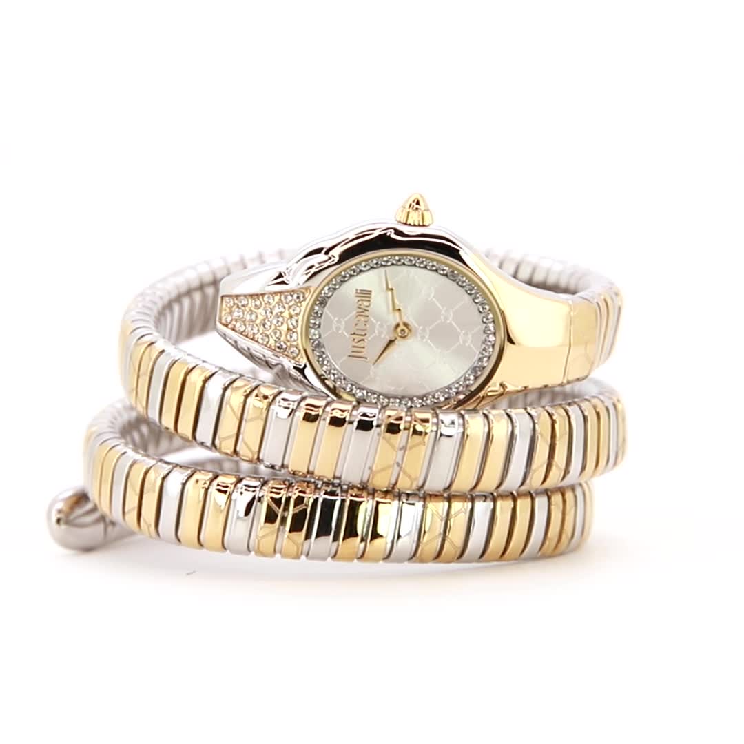 Head Lungo Snake Two Tone Gold - Just Cavalli Watches