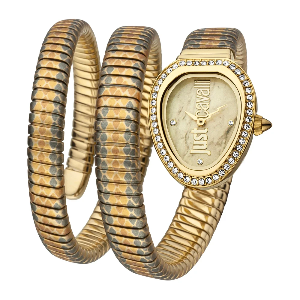 Just Cavalli Signature Snake Serpente Reale Snake Gold Skin JC1L163M0235 watch