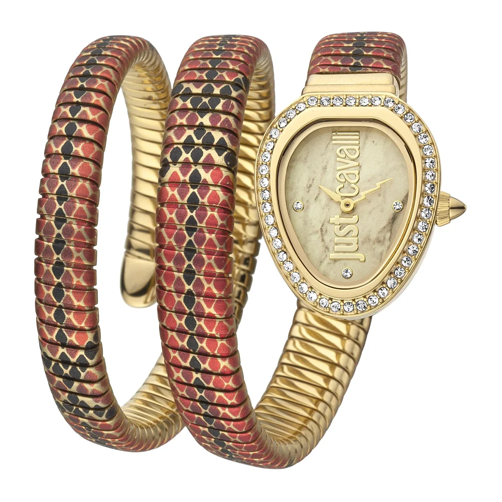 Just Cavalli Signature Snake Serpente Reale Snake Red Skin JC1L163M0245 watch