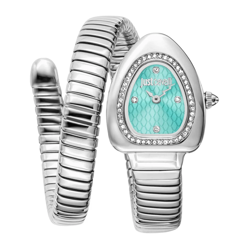 Just Cavalli Signature Snake Wait Silver Turquoise JC1L249M0015 watch