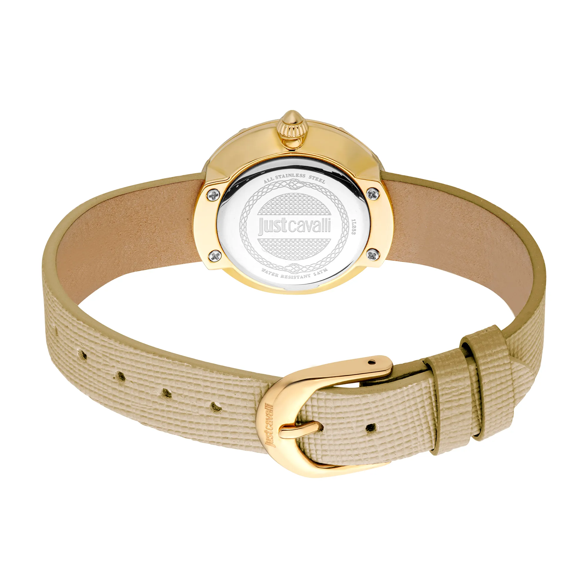 Eleganza Mini Leather Beige Gold - Just Cavalli Watches