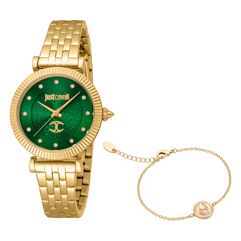 Just Cavalli SET Unleashed Yellow Gold Green JC1L266M0035 watch