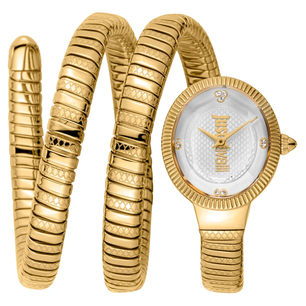 Just Cavalli Signature Snake After Party Yellow Gold Silver JC1L269M0025 watch