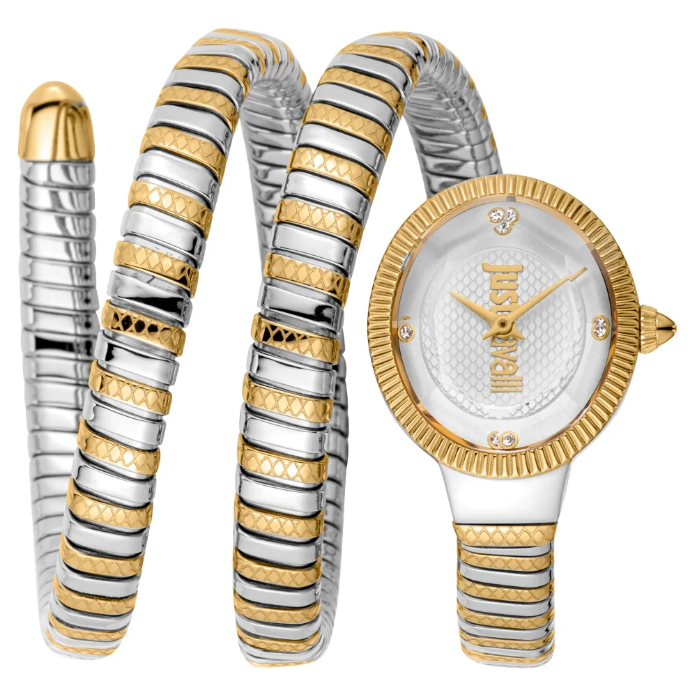 Just Cavalli Signature Snake After Party Two Tones YG Silver JC1L269M0055 watch