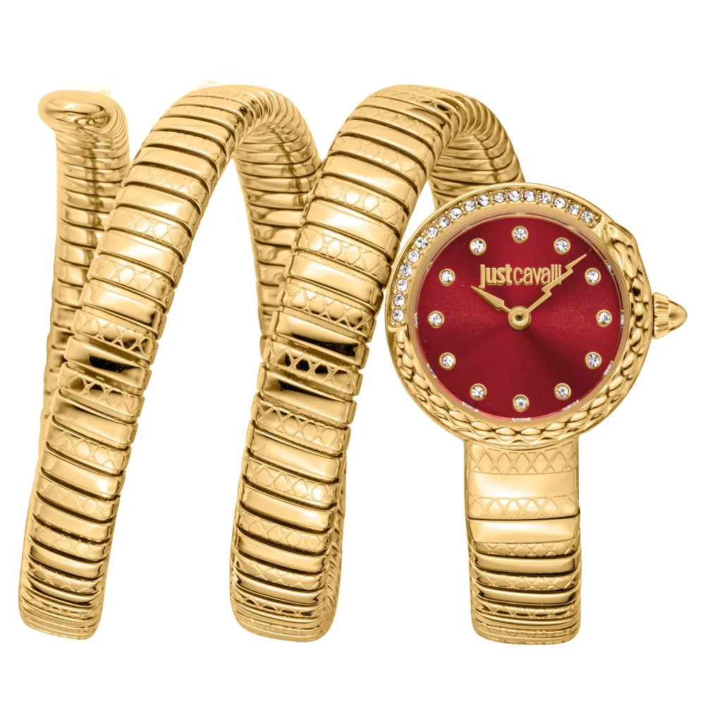 Just Cavalli Signature Snake Enchanting Yellow Gold Red JC1L302M0035 watch