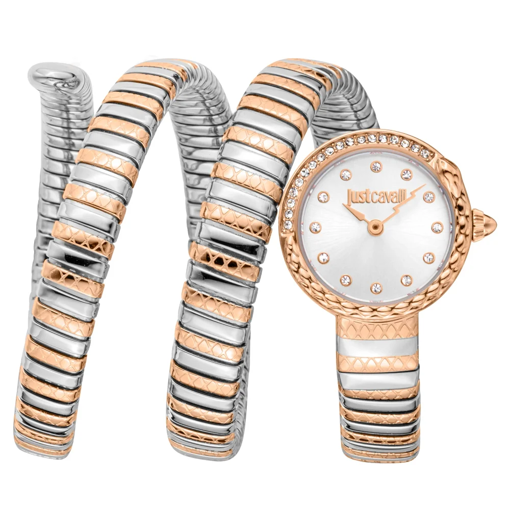 Just Cavalli Signature Snake Enchanting Two Tones RG Silver JC1L302M0065 watch