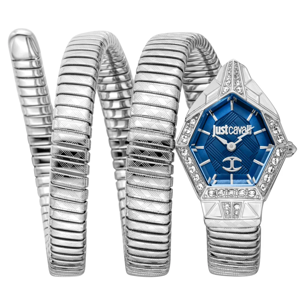 Just Cavalli Signature Snake Mesmerizing Silver Blue JC1L304M0015 watch