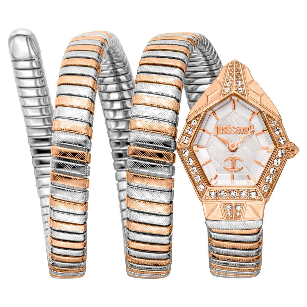 Just Cavalli Signature Snake Mesmerizing Two Tones RG Silver JC1L304M0075 watch