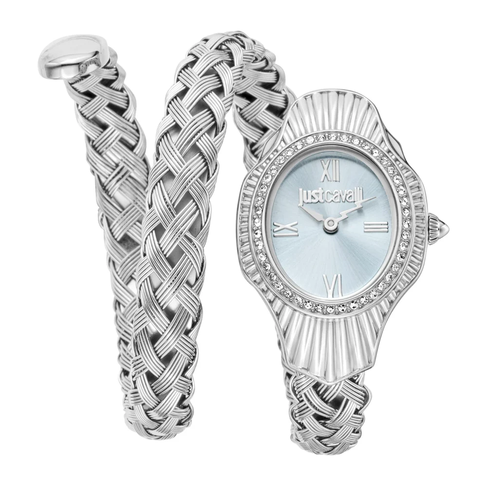 Just Cavalli Signature Snake Twined Silver Turquoise JC1L305M0015 watch