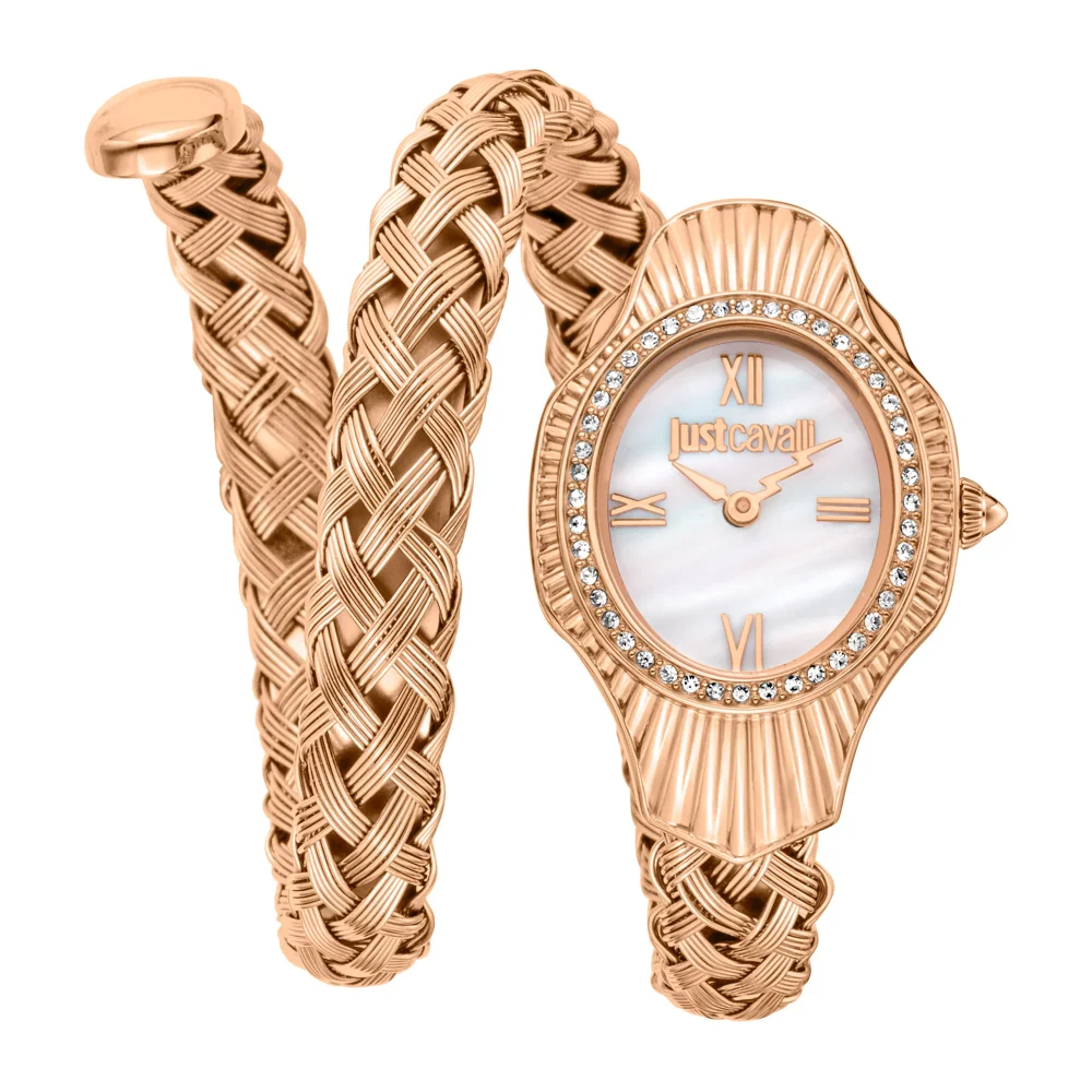 Just Cavalli Signature Snake Twined Rose Gold Silver JC1L305M0045 watch