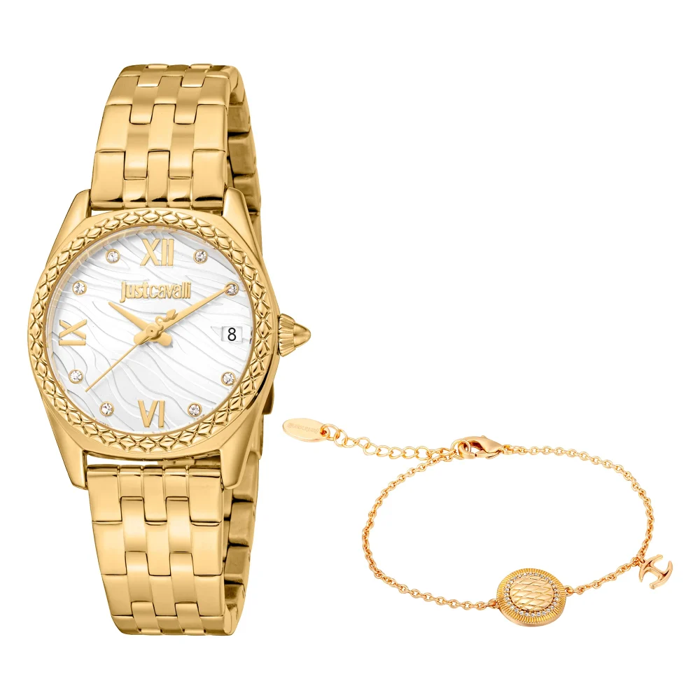 Just Cavalli SET Indomitable Animalier Yellow Gold Silver JC1L312M0065 watch