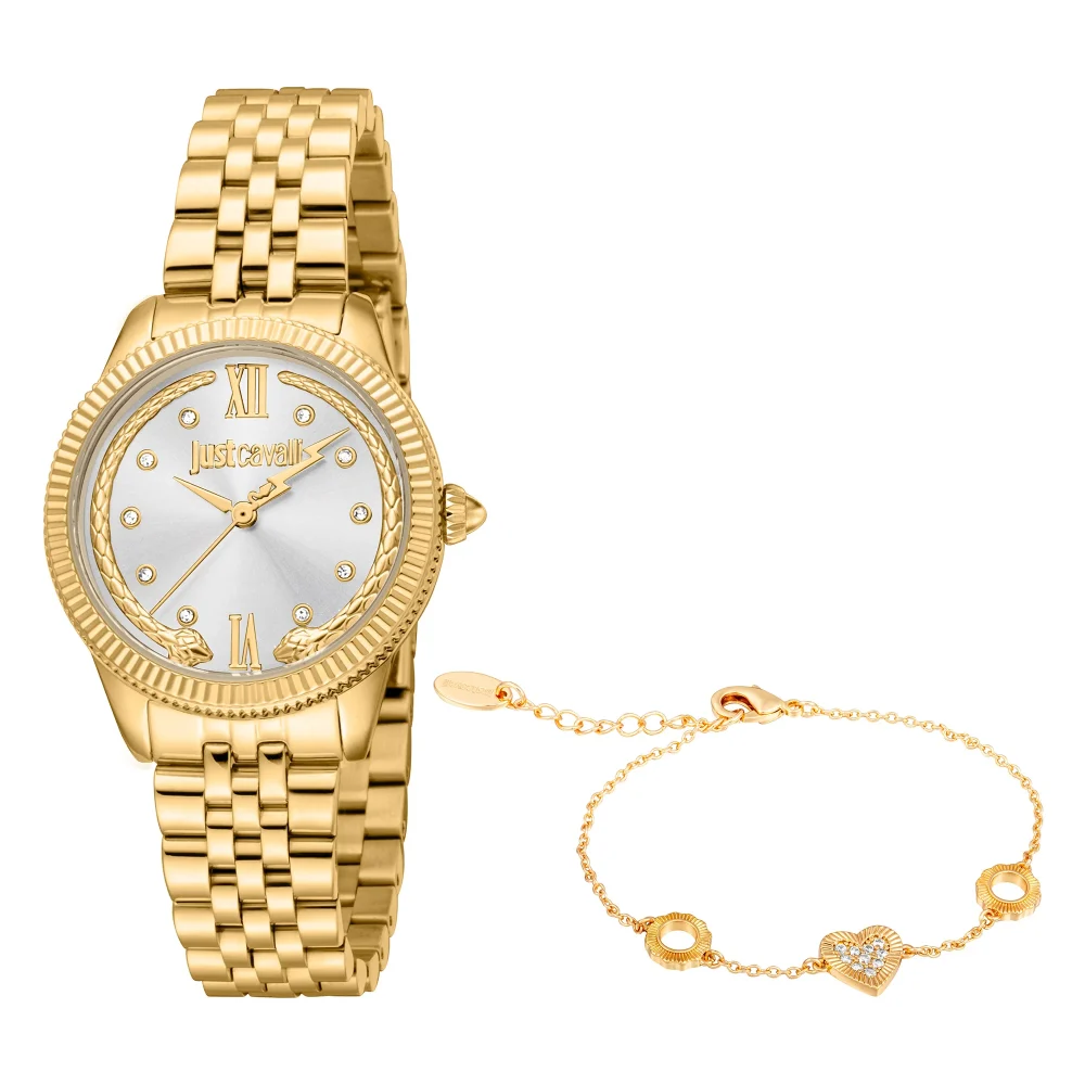 Just Cavalli SET Lovestruck Valentines Yellow Gold Silver JC1L315M0055 watch