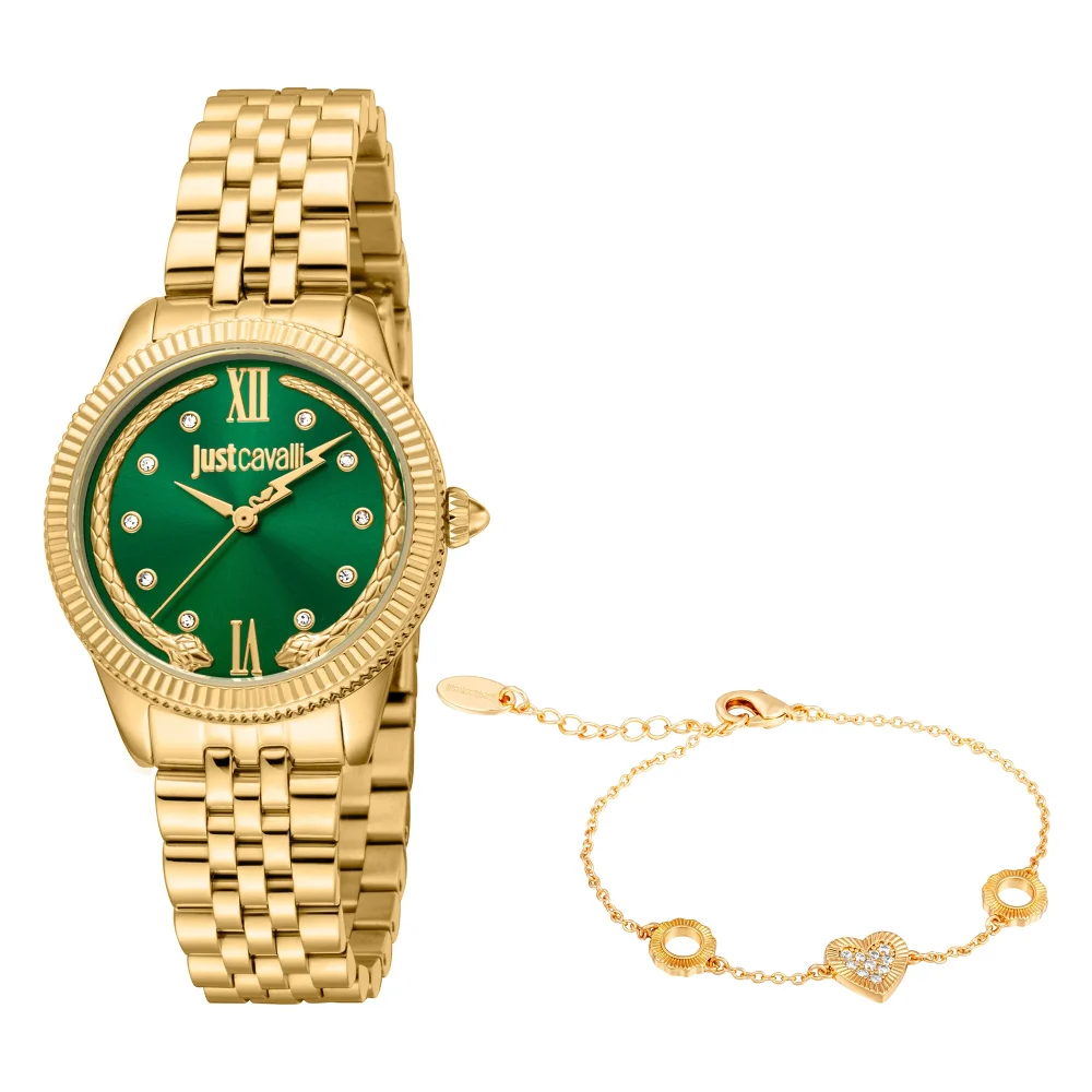 Just Cavalli SET Lovestruck Valentines Yellow Gold Green JC1L315M0065 watch