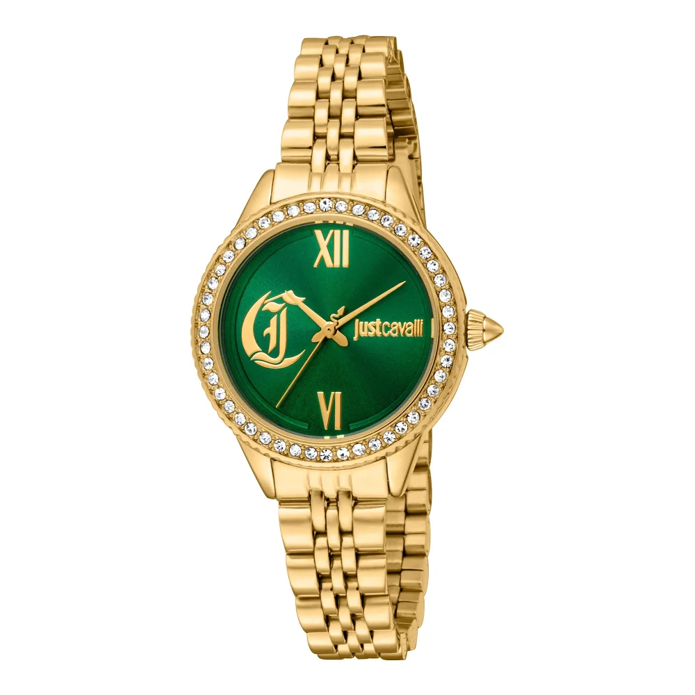 Just Cavalli Glam Chic Forward Yellow Gold Green JC1L316M0065 watch