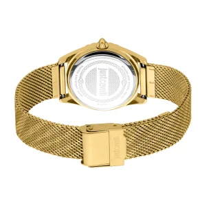 Just Cavalli Animalier Lustro Ladies Fashion Watch - Yellow Gold Silver JC1L313M0025 back image