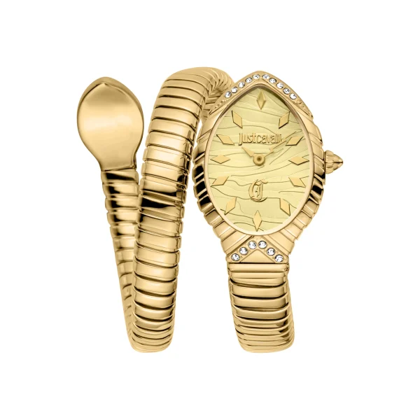 Just Cavalli Signature Snake Unica Snake Ladies Fashion Watch - Yellow Gold JC1L322M0025 main image