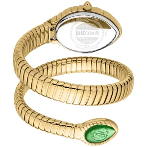 Just Cavalli Signature Snake Unica Snake Ladies Fashion Watch - Yellow Gold Green JC1L322M0035 back image