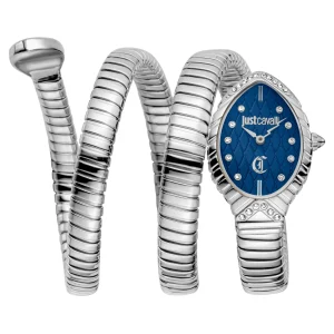 Just Cavalli Signature Snake Specchio Snake Ladies Fashion Watch - Silver Blue JC1L323M0015 main image