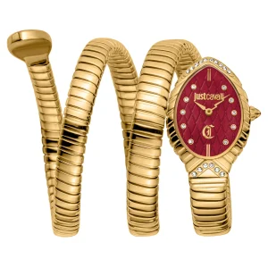 Just Cavalli Signature Snake Specchio Snake Ladies Fashion Watch - Yellow Gold Red JC1L323M0035 main image