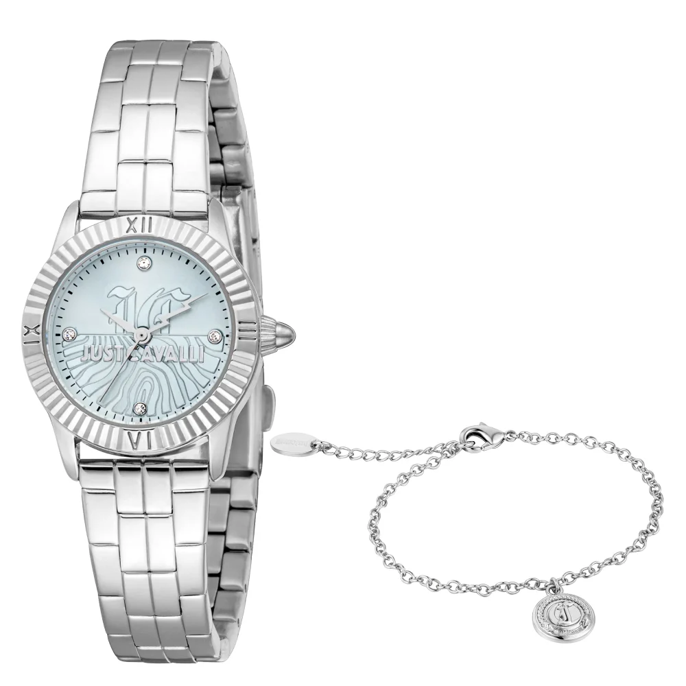 Just Cavalli SET Mini Raffinata Ladies Fashion Watch - Silver Turquoise JC1L328M0045 main image